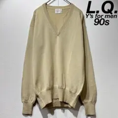 希少 90年製 LQワイズフォーメン 上質 ウール Vネック デザイン ニットのサムネイル
