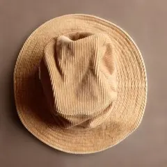 ベージュ コーデュロイ バケットハット