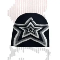 星形デザイン ニット帽 ビーニー y2k