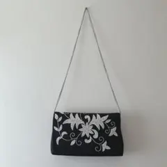 ビーズ刺繍パーティーバッグ クラッチバッグ チェーン付き 結婚式 二次会