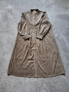 Samansa Mos2 blue ワンピース コーデュロイ ロング ブラウン