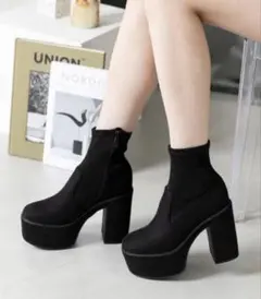 attagirl 厚底プラットフォームストレッチショートブーツ