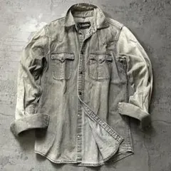 鬼フェード celtandcobra デニムシャツ グレー系 vintage加工のサムネイル