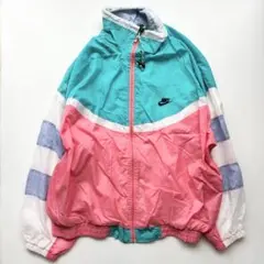 90s ヴィンテージ OLD NIKEナイキ ナイロンジャケット Xマルチカラー