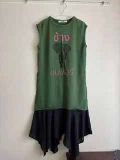 pleats please サイズ4 しまうま ノースリーブ チュニック ワンピ