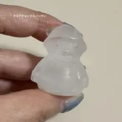 天然石 クリアクォーツ 彫物 置物 ミニチュア スノーマン
