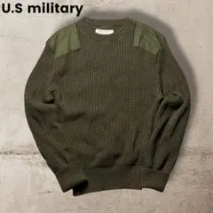 70s米軍実物100%肉厚ウールサービスセーター USA製ミリタリーニット希少