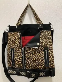 GlyPhS punkrockライダース レオパード トートバッグ ショルダー