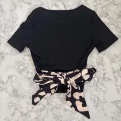 SHEIN バックリボン 半袖Tシャツ