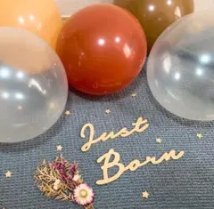 お誕生日 壁紙 飾り JUSTBORN ニューボーン レターバナー ガーランド