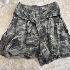 迷彩柄ショートパンツ ウエストリボン付き