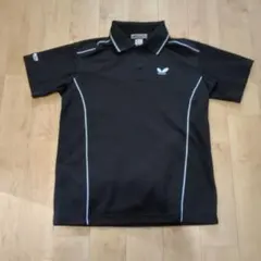 卓球ゲームシャツ　BUTTERFLY バタフライ　S　ブラック