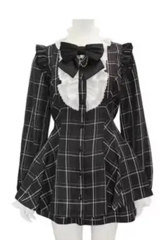 チェック柄 シークレットハニー 風 地雷系 量産系 セットアップ ワン