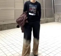 sheer layered photo print knitのサムネイル