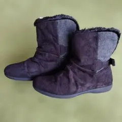 23.0 ミドルブーツ スエード風　黒