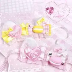 S様　ぬい服　ぬい　ヘッドドレス 黄色 いちご　10cm ピンク ハンドメイド