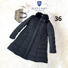 ファー 2Way✨ブルーレーベルクレストブリッジ ダウンコート 黒 S 人気