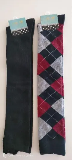 キッズ　オーバーニーソックス 2足セット　19-21センチ