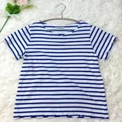 大人気！プードゥドゥ POUDOUDOU 裾スカラップ ボーダーTシャツ M 夏のサムネイル