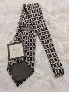 クリスチャンディオール Christian Dior 幾何学柄 ネクタイ シルク