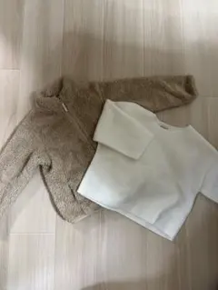 ユニクロ キッズ ボアジャケット＆プルオーバー 2点セット