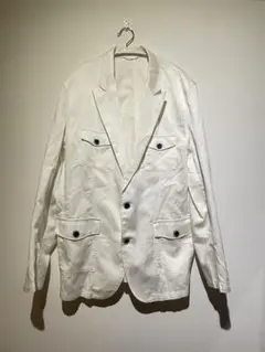 U.P renoma リネン混 カバーオール LL アイボリー 白 ジャケットのサムネイル
