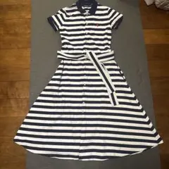 Polo Ralph Lauren ボーダーポロシャツワンピース 半袖　紺白