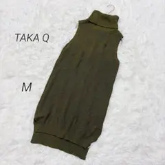 タカキュー TAKA-Q ニットベスト タートルネック カーキ ロング丈 Mのサムネイル