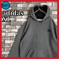 adidas 刺繍ワンポイント 裏起毛 XL アディダス スウェット フーディー