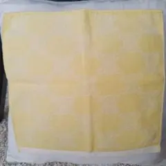 CELINE イエロー マカダム柄　タオルハンカチ　29cm　未使用