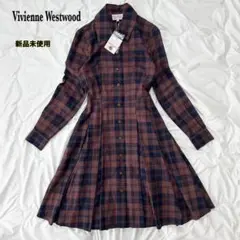 美品♡Vivienne Westwood ワンピース オーブ刺繍 ウエストベルト ヴィヴィアンウエストウッド 半袖シャツワンピース チェック