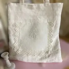 フランスアンティーククロス*ハンドメイド*アンティークモノグラム 