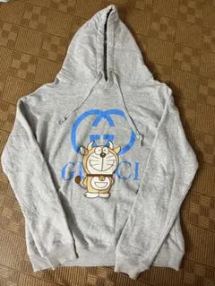 美品❗️GUCCI グッチ ヴィンテージ加工オールドロゴパーカー M スゥエット 美品❗️GUCCI グッチ ヴィンテージ加工オールドロゴパーカー M
