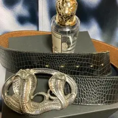 トルネードマート チェーン装飾 編み込み ホワイトレザー ベルト TORNADO MART トルネードマート ガルーダウィングオールスタッズ