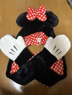 ディズニー マフラーキャップ ミニー ディズニーリゾート ブラック 水玉
