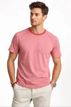 サルヴァトーレフェラガモ　半袖カットソー　M ピンク系　コットンリネン