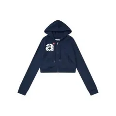 aeae ネイビー クロップドパーカー M