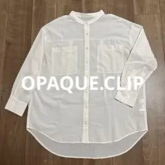 OPAQUE.CLIP透け感あり、バンドカラーシャツ　ジャケットのサムネイル