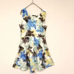 rienda　ノースリーブワンピース　ミニ丈　総柄　 M