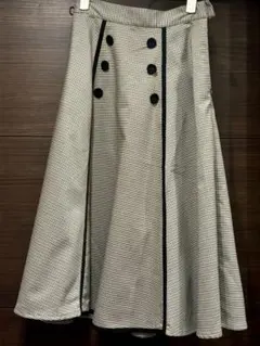 an another angelus ロングスカート千鳥格子柄 フレア グレー