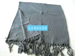 ストール　紺　無地　編み目素敵　マルチに　美品　冷房対策に