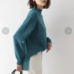 GLOBAL WORK メルティスタンドスリットプルオーバー Мサイズ ブルー