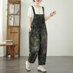プリント オシャレ デニム サロペット オーバーオール カジュアル 人気新作