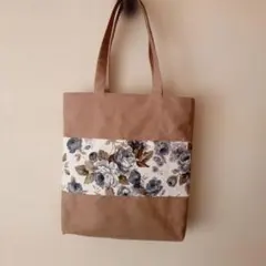 花柄ストライプのトートバッグ