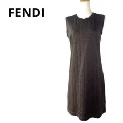 90s’ FENDI フェンディ　ズッカ柄　ワンピース　ブラウン　総柄　FFのサムネイル