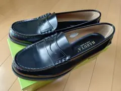 HARUTA ブラックレザー ローファー 24.5cm