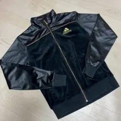 アディダス　adidas トラックジャケット　ベロア　黒　金　送料無料
