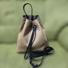 【難あり】FURLA フルラ コスタンザ 茶 レザー 巾着 ショルダーバッグのサムネイル