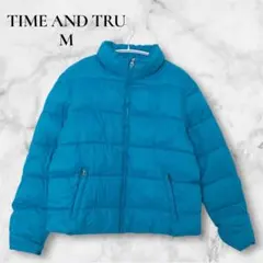 美品◎TIME AND TRU【M】ターコイズ ダウンジャケット 軽い 中綿