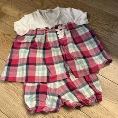 trois lapins チェック柄ベビー服 90サイズ